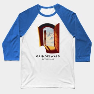 Grindelwald Switzerland ski poster. Baseball T-Shirt